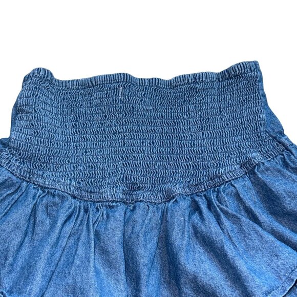Lone Star Ruffled Denim Mini Skirt-Blue-Size S-GUC - Picture 5 of 5